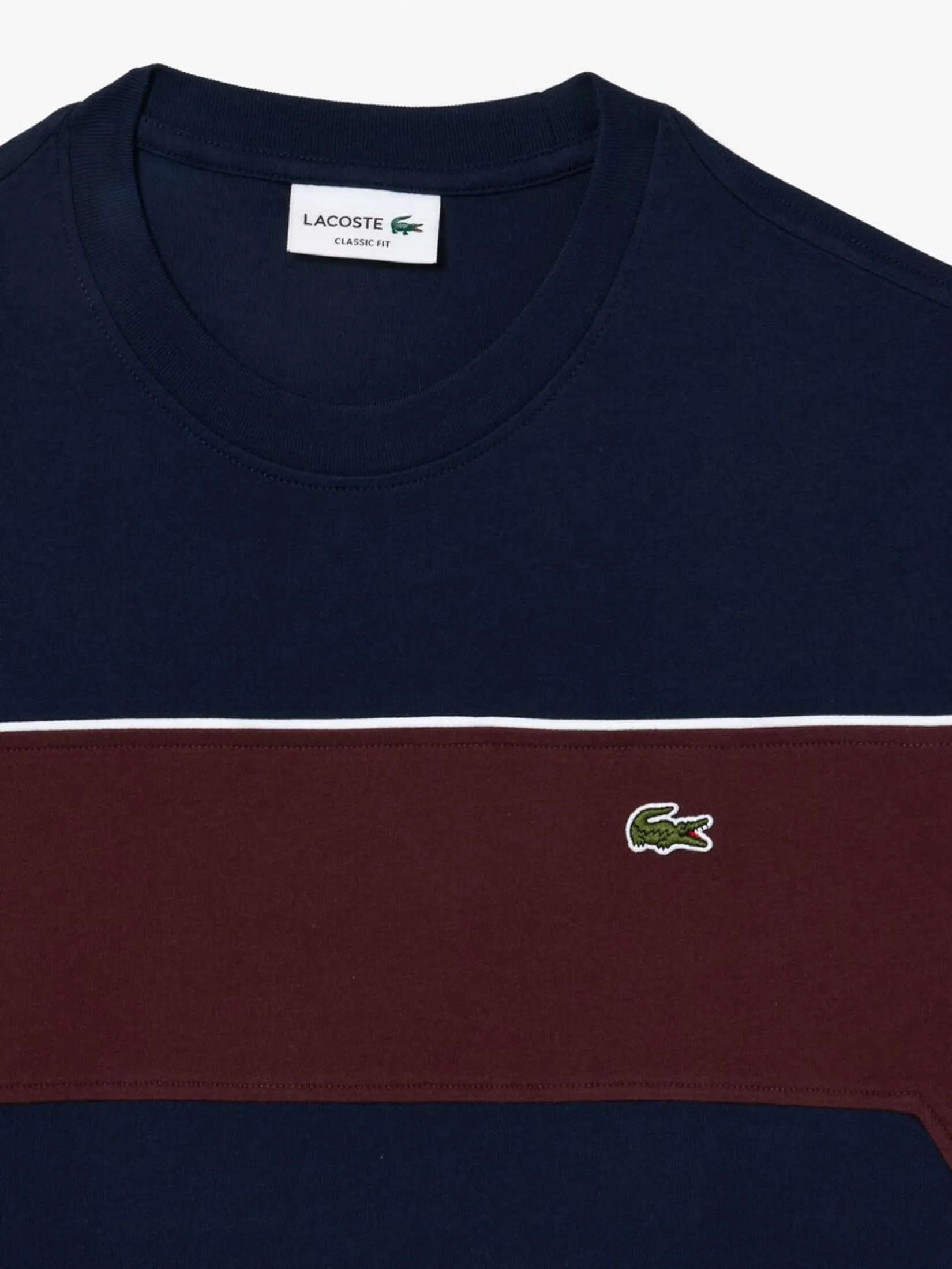 LACOSTE Cotton Colour-Block T-shirt Blue