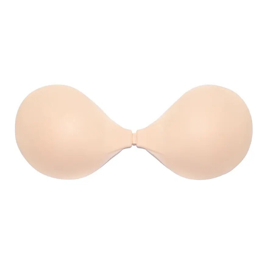 Feyre Round Shape Adhesive Silicone Bra White Beige Size B