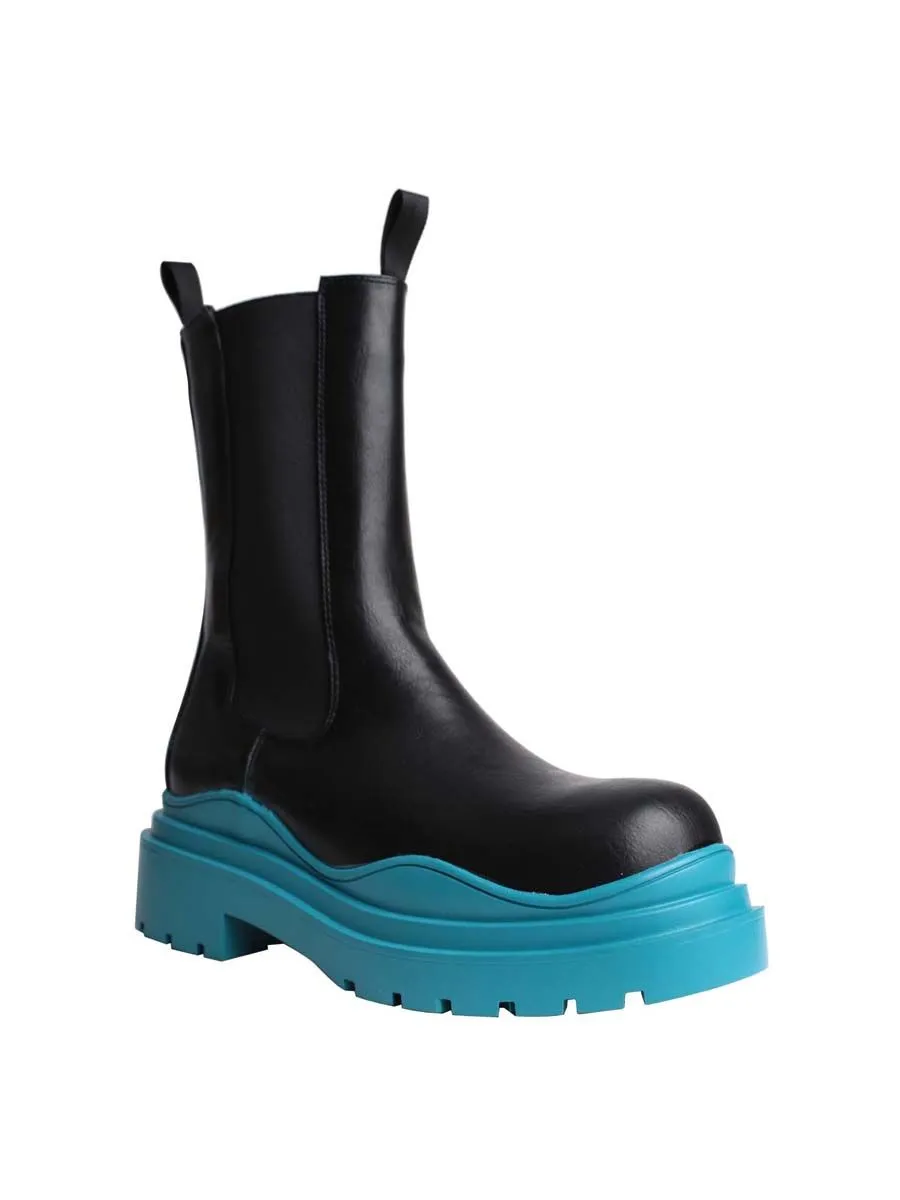 VILLAINS SF CAPELLA Boots BLACK BLUE
