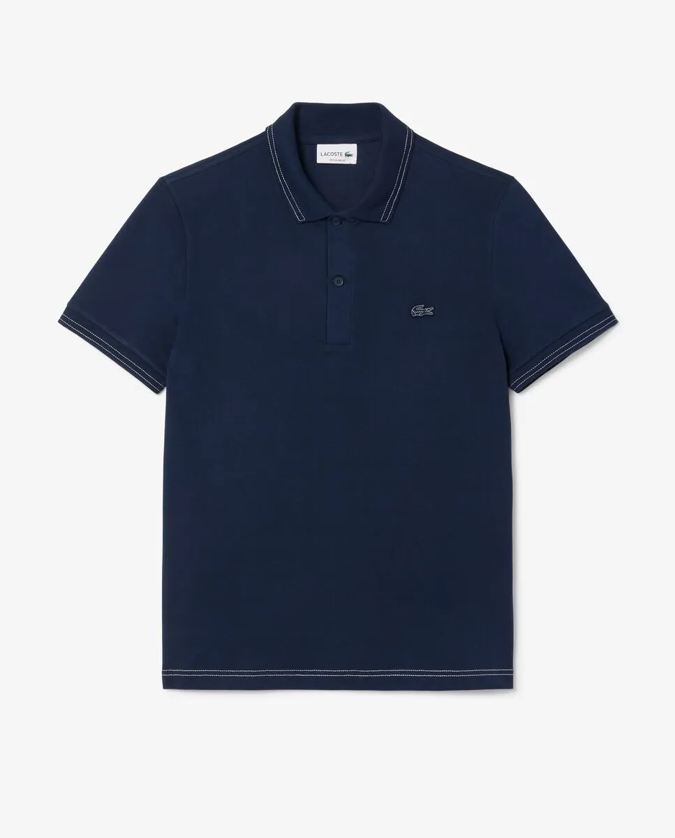 LACOSTE Regular Fit Petit Piqu  Polo Shirt Blue