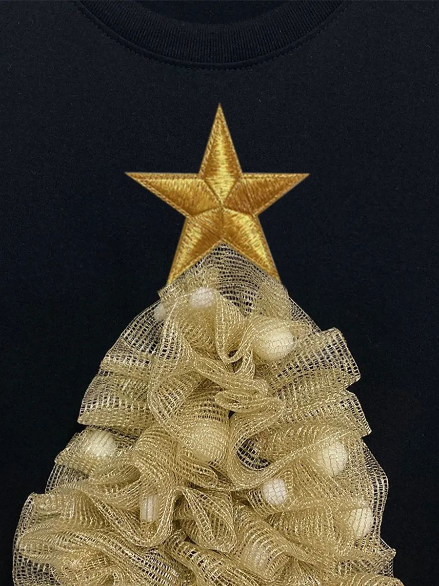 ICONIC WOMAN BLACK X'MAS TREE T-SHIRT