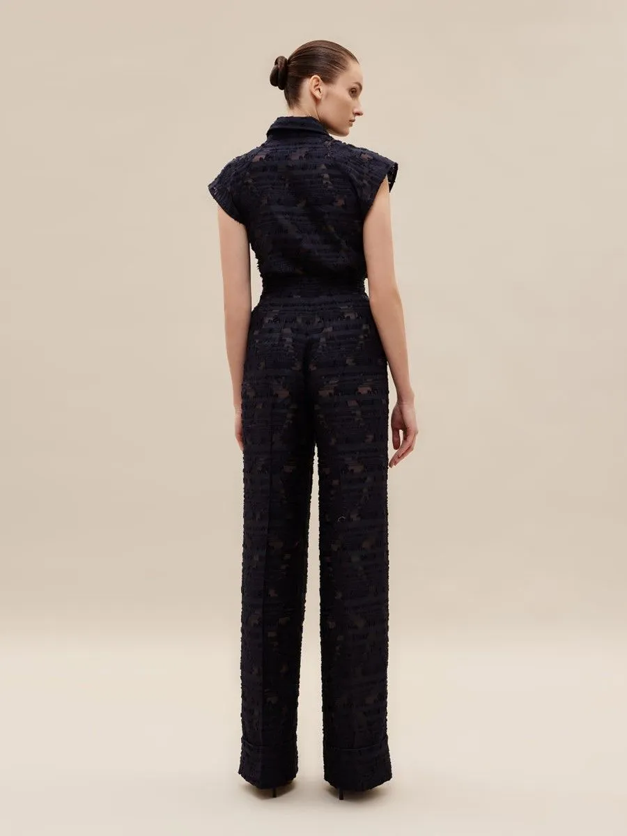 ASAVA ( SS24 ) Carina High-waisted Women Pants Navy Blue