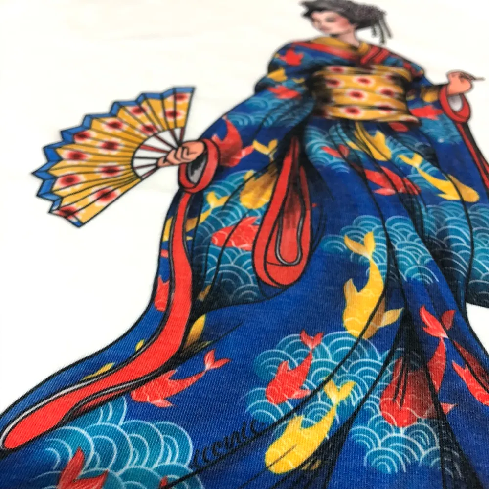 ICONIC White BLUE FAN DIGITAL MAIKO DANE T-SHIRT Model MaikoBlueFan5366