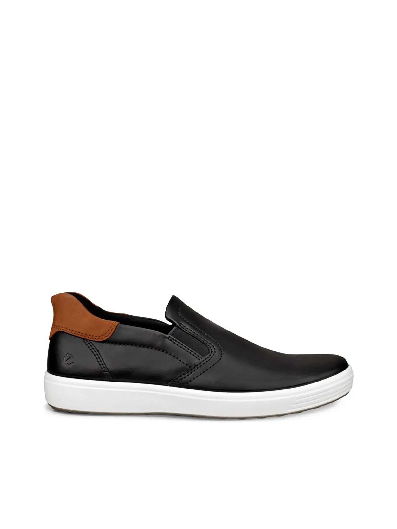 ECCO Men Slip-On Soft7 Black/Cognac