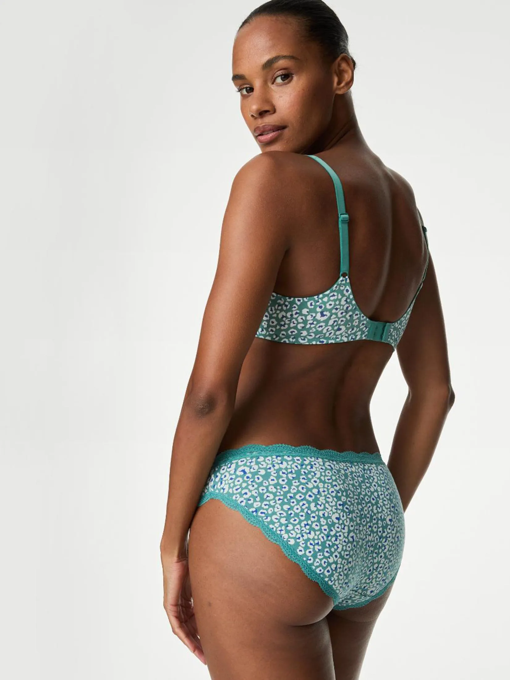 MARKS & SPENCER Women Bikini Knickers Cotton Rich Pack 3 Pcs Multi-Color