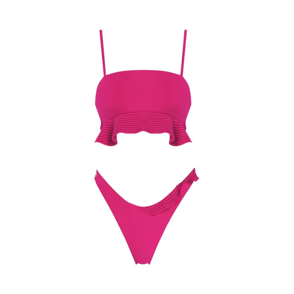 ANGELYS BALEK PINK PEPLUM & BRAZILIAN BRIEF WOMEN SWIMSUIT