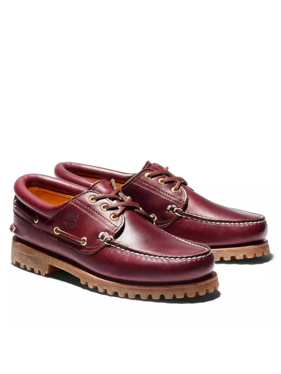 TIMBERLAND MEN'S ICON 3-EYE CLASSIC HANDSEWN LUG SHOES  Burgundy