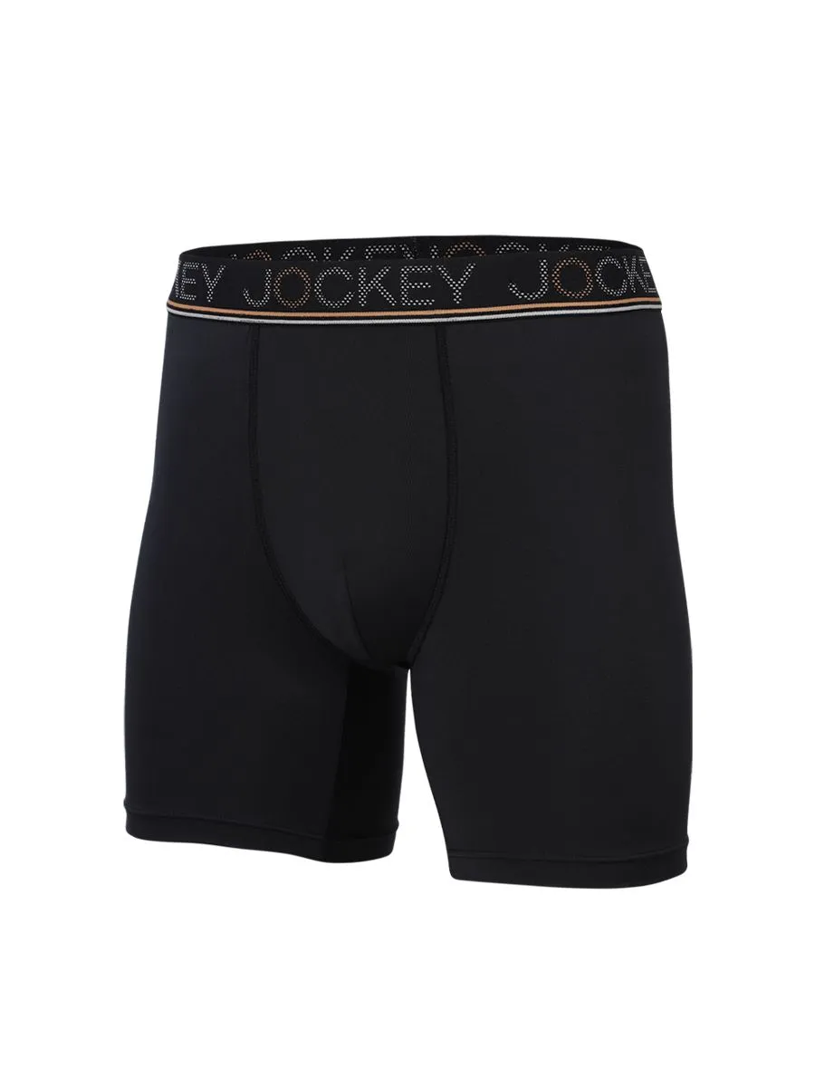 JOCKEY UNDERWEAR Men's COOLING JADE BOXER TRUNK BLACK