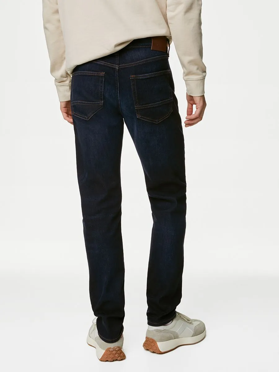 MARKS & SPENCER Men Straight Leg Jeans Slim Fit 360 Flex Indigo