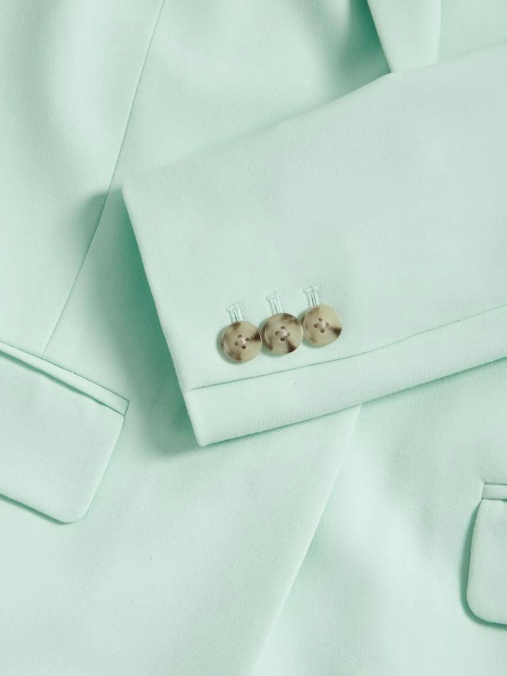 MARKS & SPENCER Women Blazer Relaxed Single Breasted Light Green