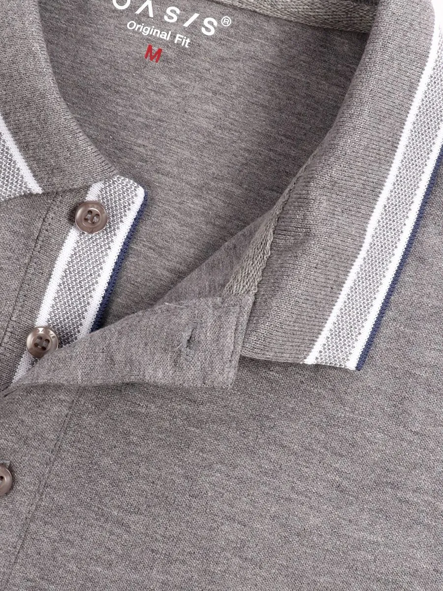 OASIS Men's Short sleeve polo shirt Grey