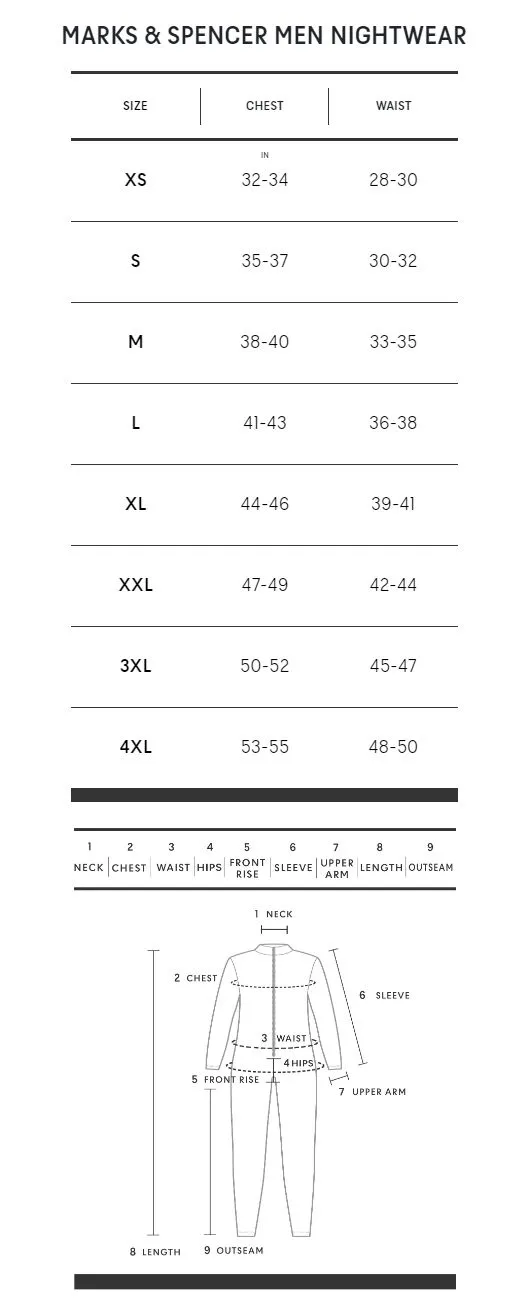 MARKS & SPENCER Men Pyjama Set Pure Cotton Checked Teal Mix