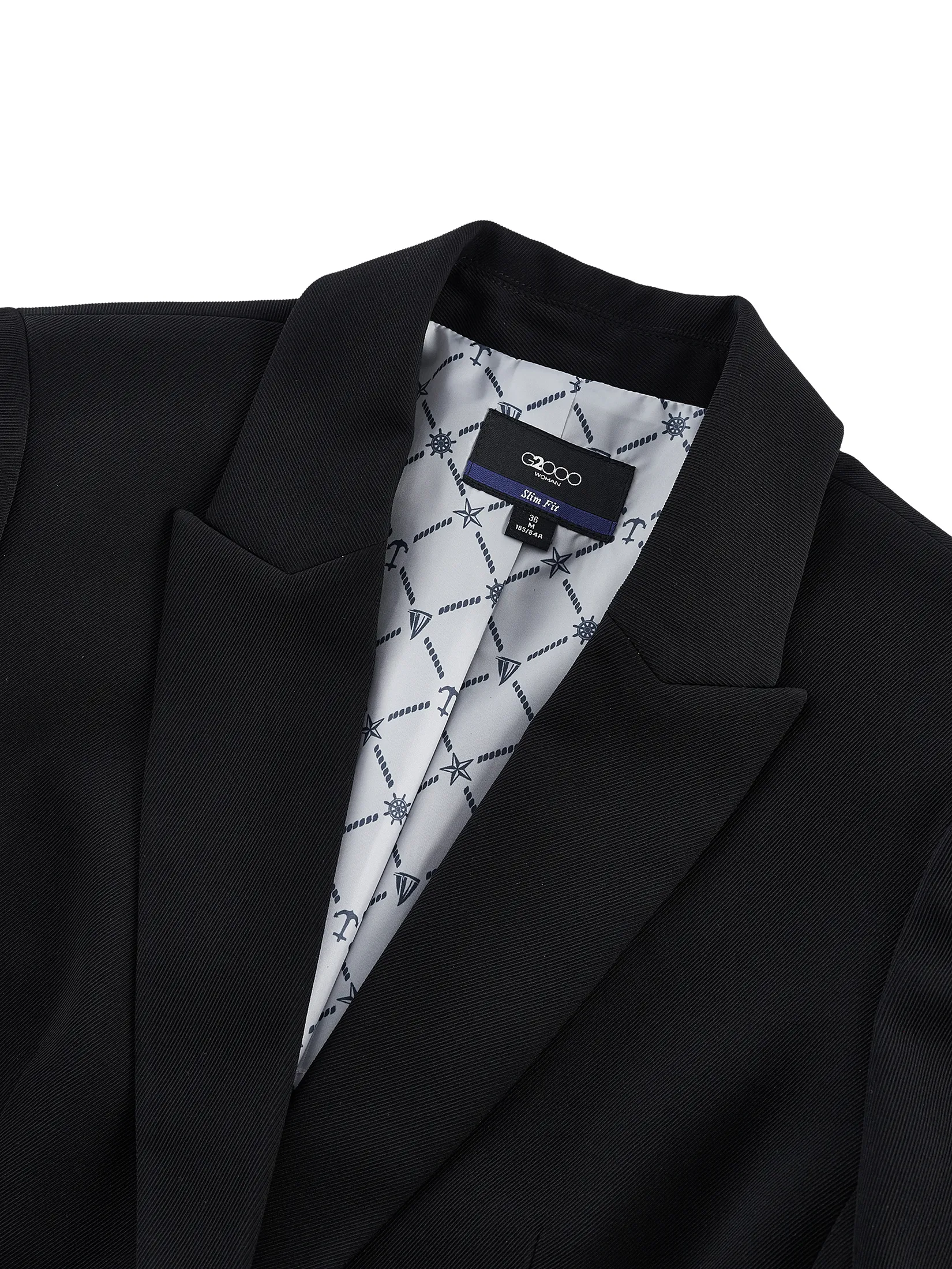 G2000 Women Clothing Suit Blazer With Scarf Slim Fit - Black