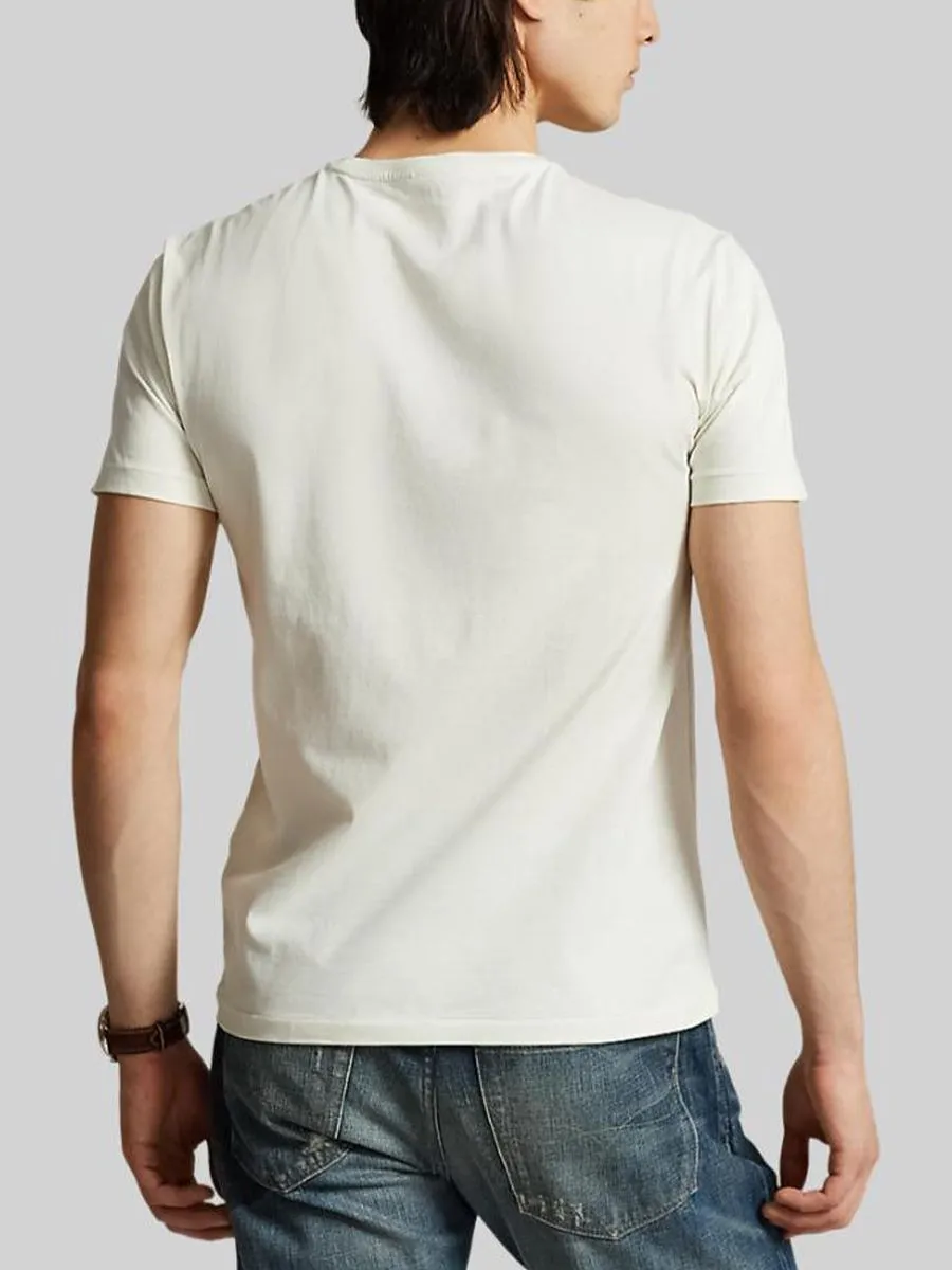 POLO RALPH LAUREN Men Tee-Custom Slim Fit Jersey Crewneck T-Shirt-Natural-101