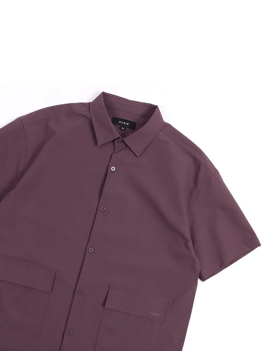 OASIS Men's Short sleeve Shirt Purple