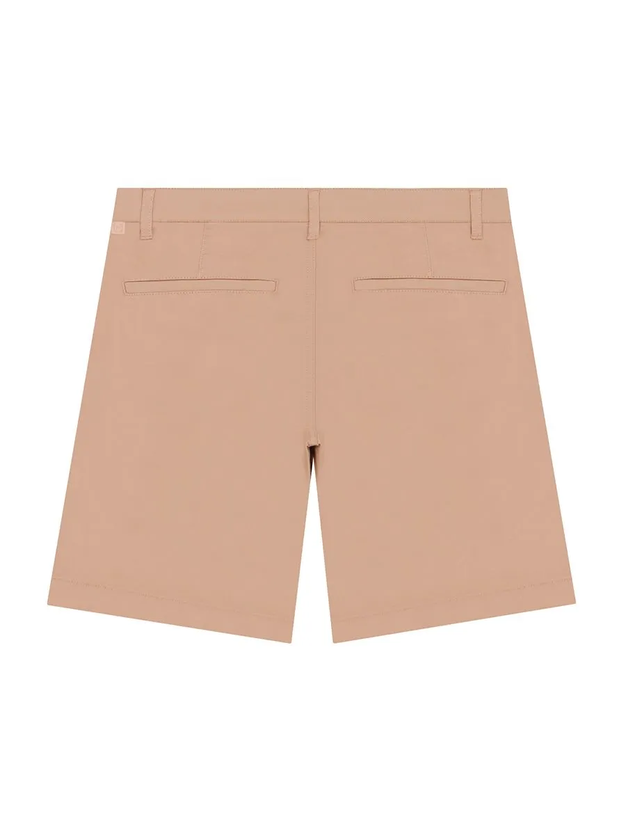 GIORDANO Men's Twill Slim Hidden Comfort Shorts (180° Waistband) Cork Orange