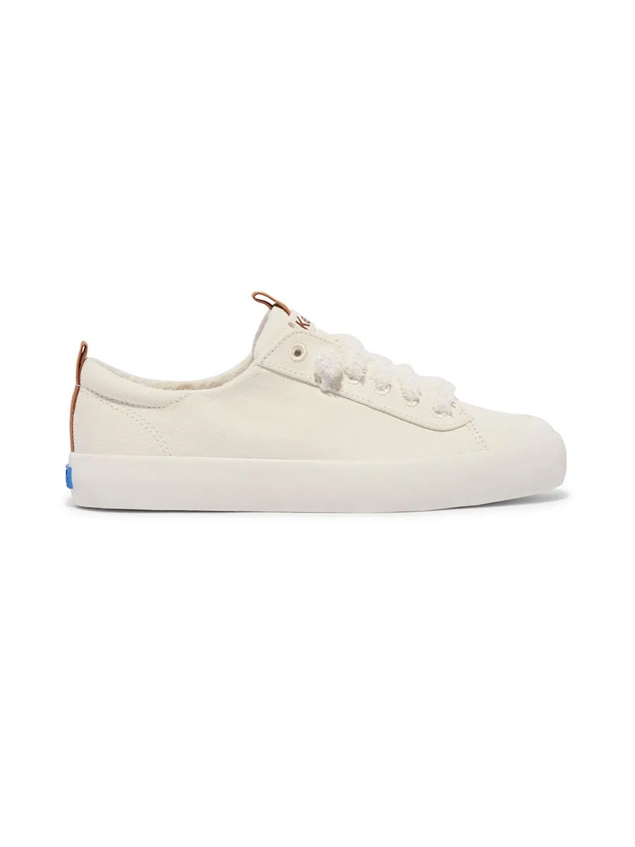 KEDS Women Kickback Toe Cap Heavy Twill White