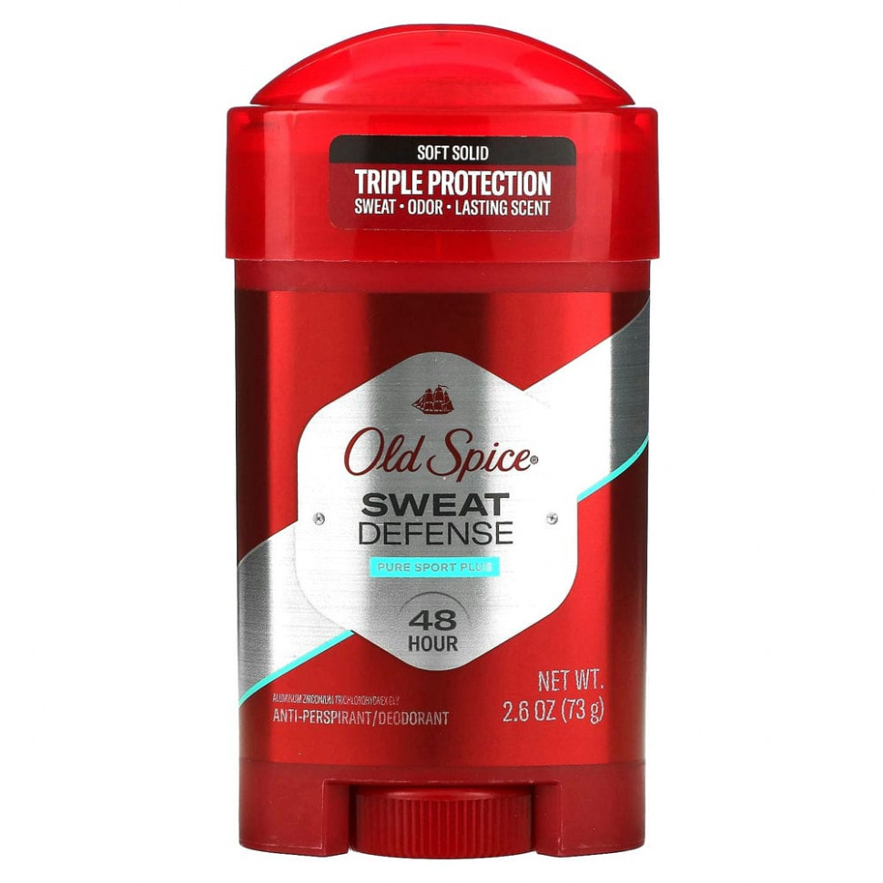 Old Spice, Pure Sport Plus, сверхсильный антиперспирант / дезодорант, мягкое твердое вещество, 73 г (2,6 унции) - OPC-94479-Pure Sport Plus