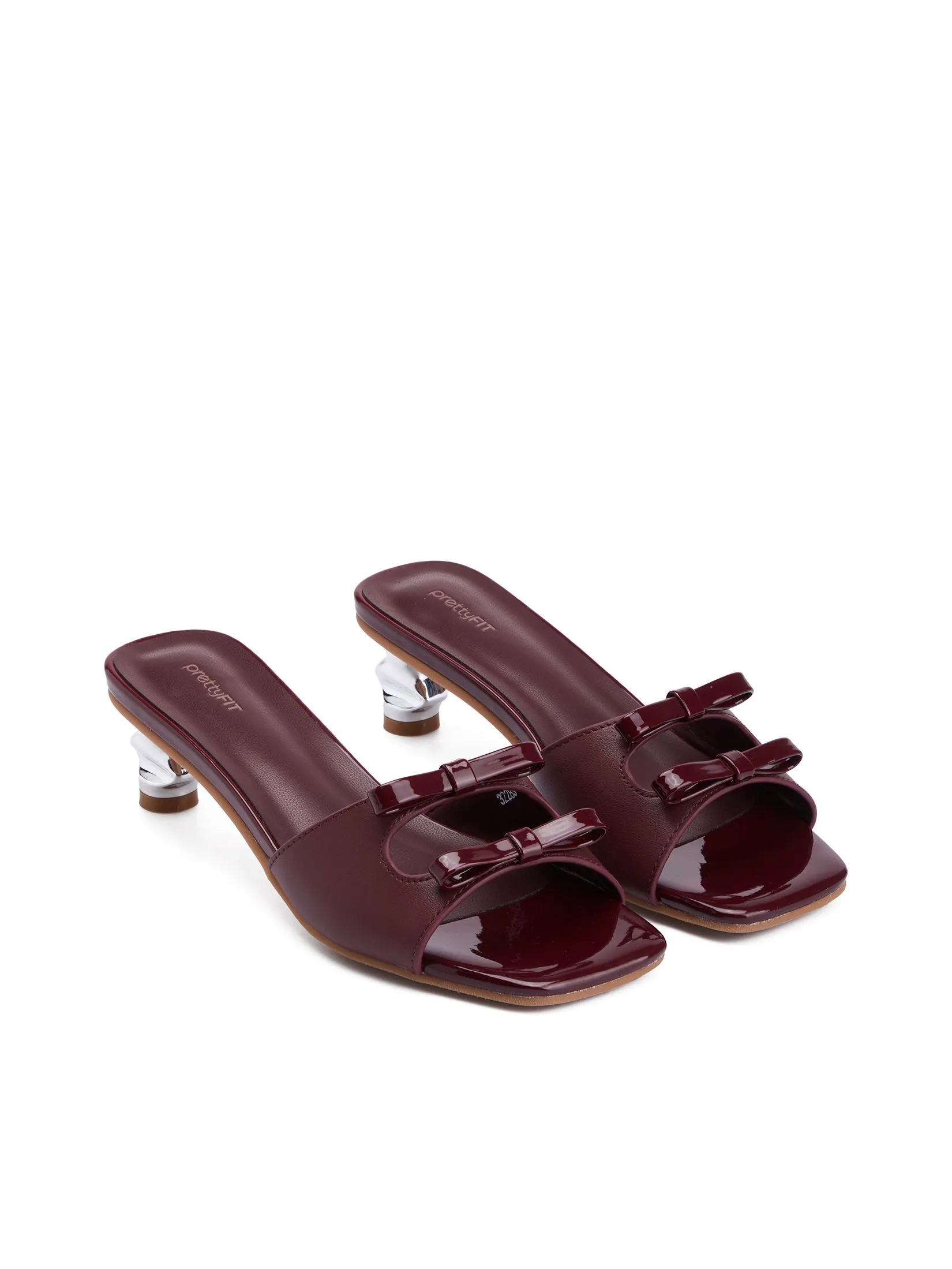PRETTY FIT Women Heel Slippers Burgundy