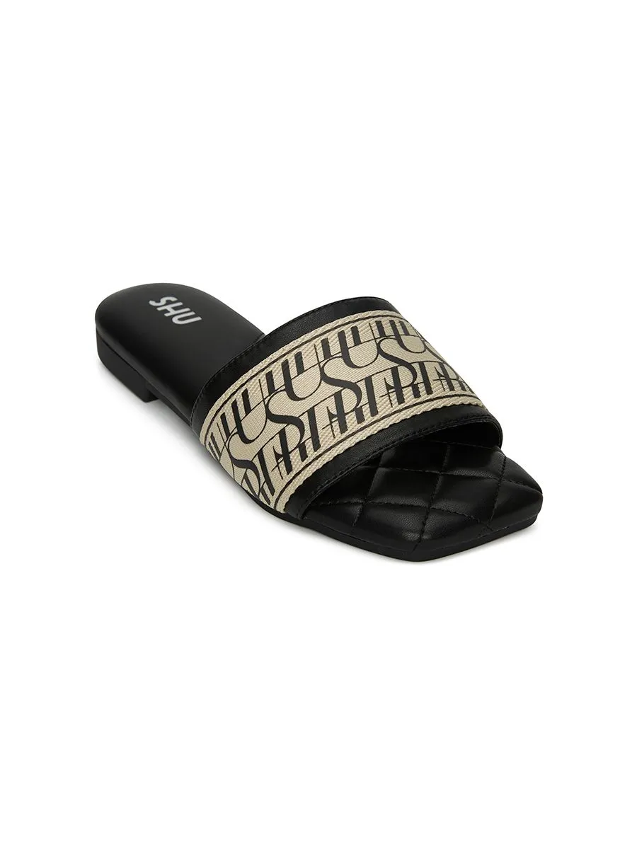 SHU WOMEN- PALETTE SOFT SIGNET ON CANVAS ORIGINAL SANDALS-BLACK