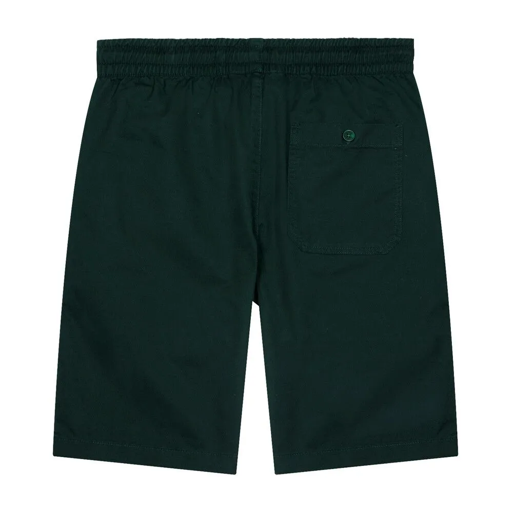 GIORDANO Green Men's Mid-Rise Slim Fit Elastic Waist Twill Bermuda Shorts
