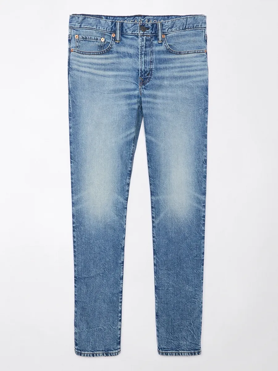 AMERICAN EAGLE MEN MEDIUM CLEAN SLIM STRAIGHT 415 TIDAL BLUE