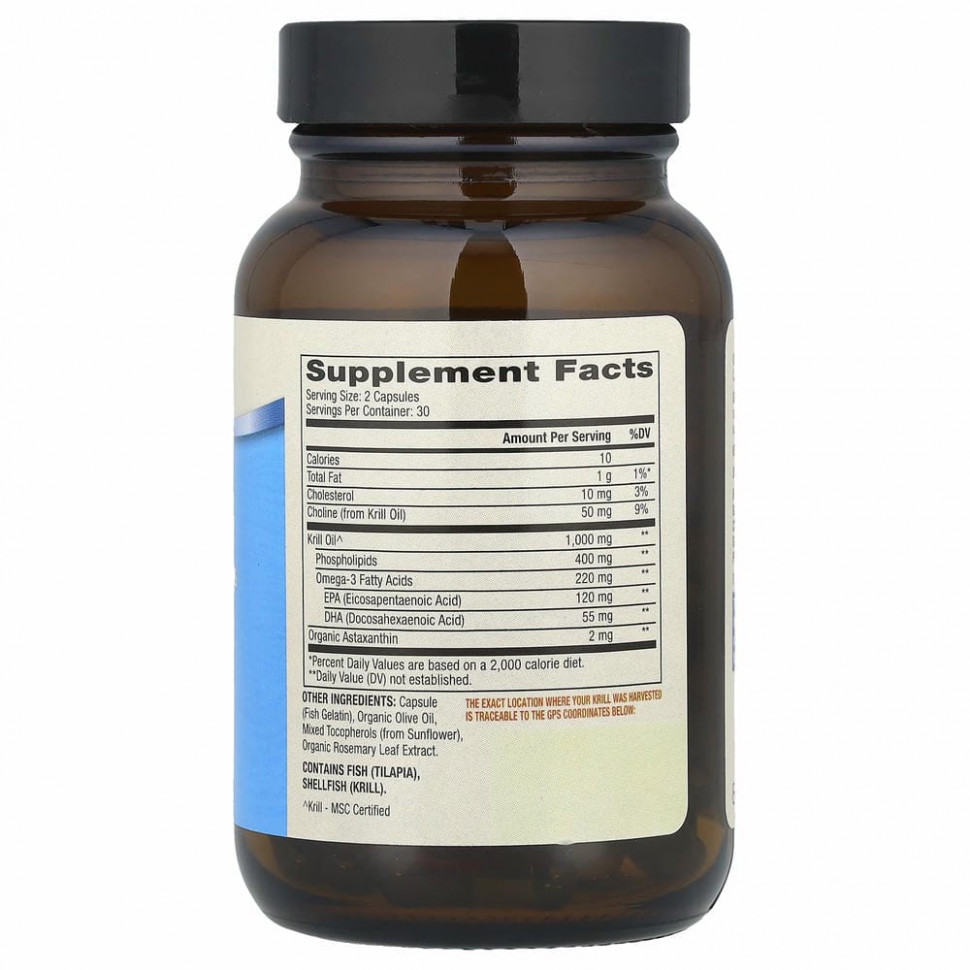 Dr. Mercola, Жир антарктического криля, 60 капсул