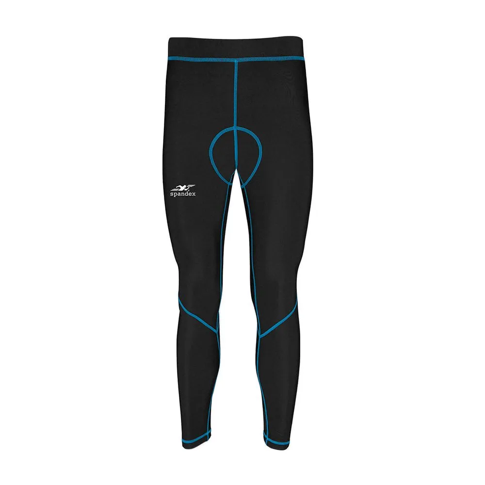 SPANDEX Black/Blue-CPL002-Cycling Long Pant Get Pad Size - 2XL