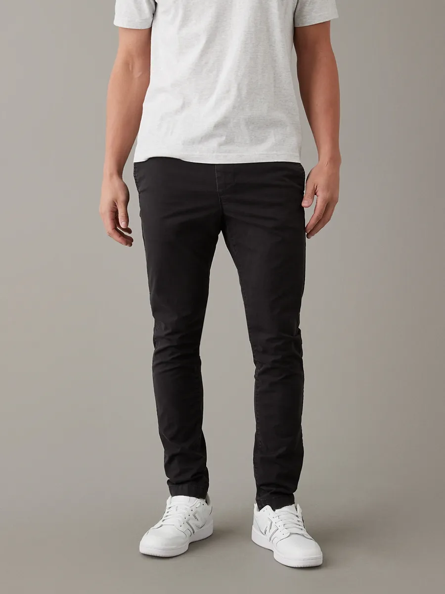 AMERICAN EAGLE MEN 4804 LIVED IN SKINNY KHAKI 001 BLACK