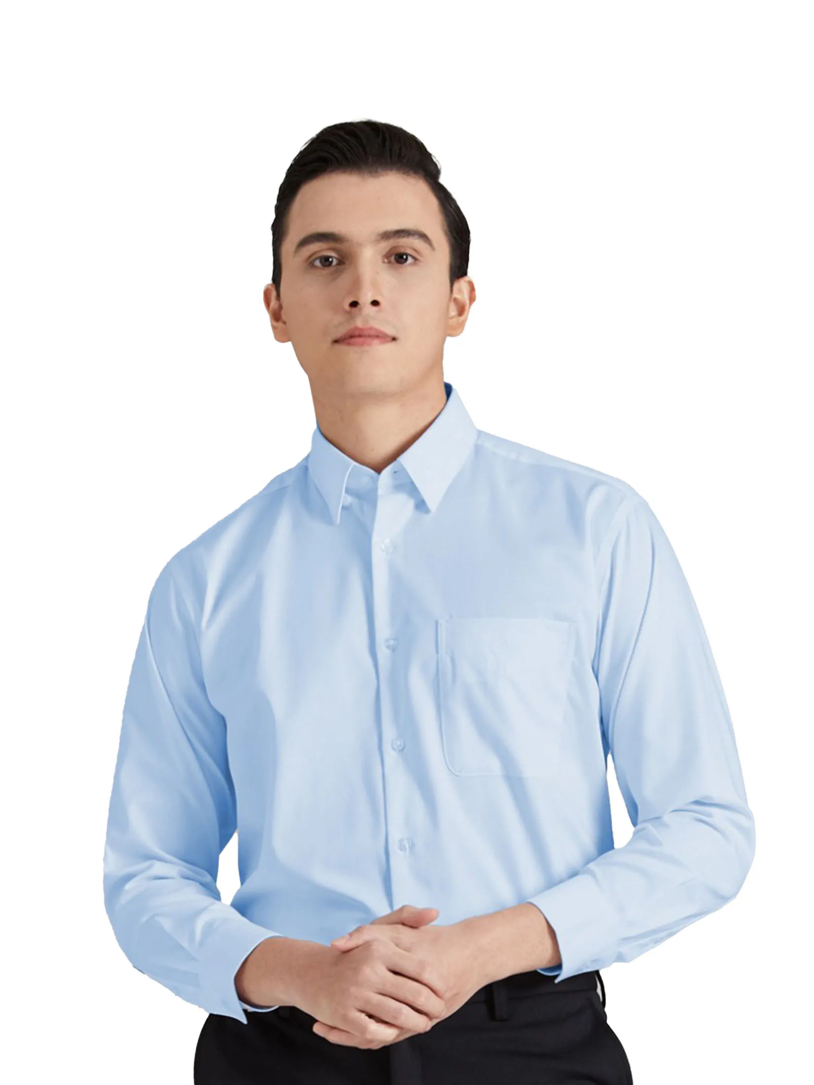 ARROW Men’s Long Sleeve Shirt – Wrinkle Free, Comfort Fit, Blue (MACC9U9-BU)