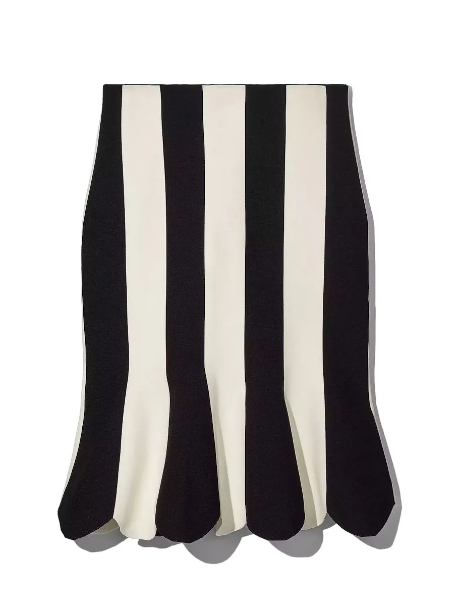 MARC JACOBS THE SCUBA STRIPE SKIRT BLACK/IVORY