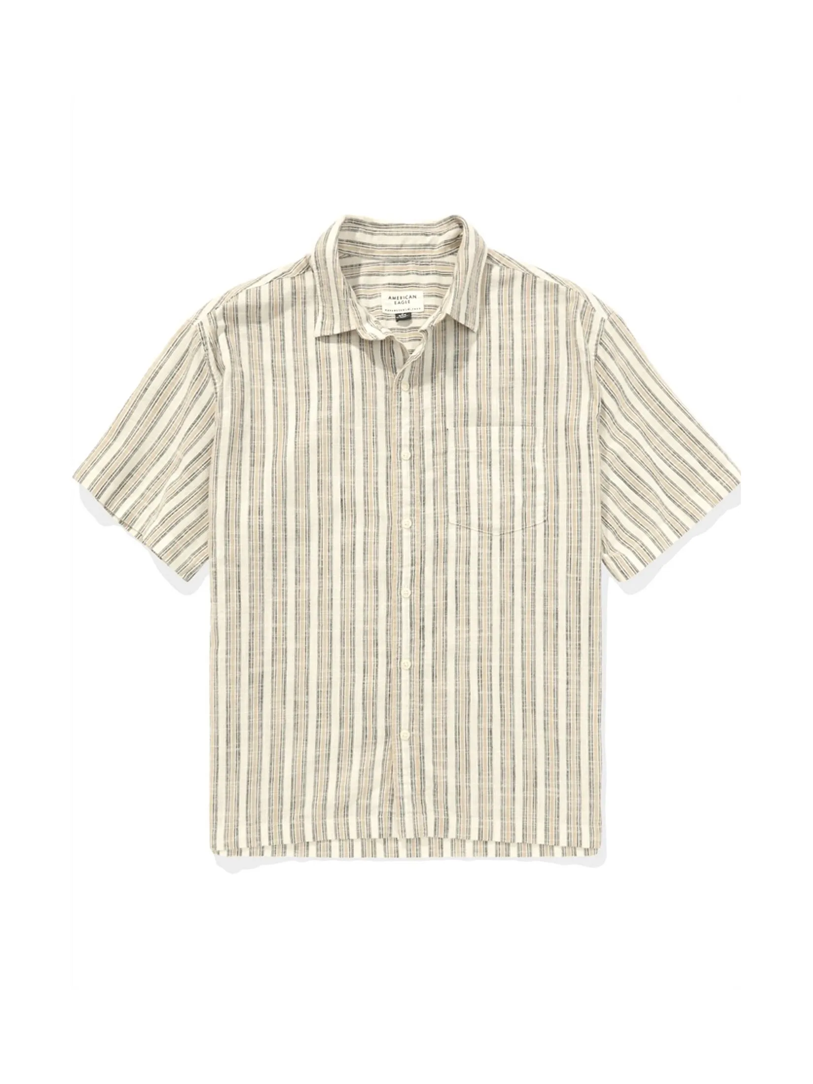 AMERICAN EAGLE MEN SS OVERSIZED CSC TERRY SLUB SHIRT 121 PEBBLE