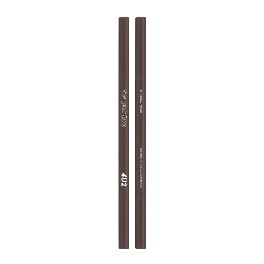 #4U2 Basic Extra Slim Brow Pencil 01 - 01 Natural Brown