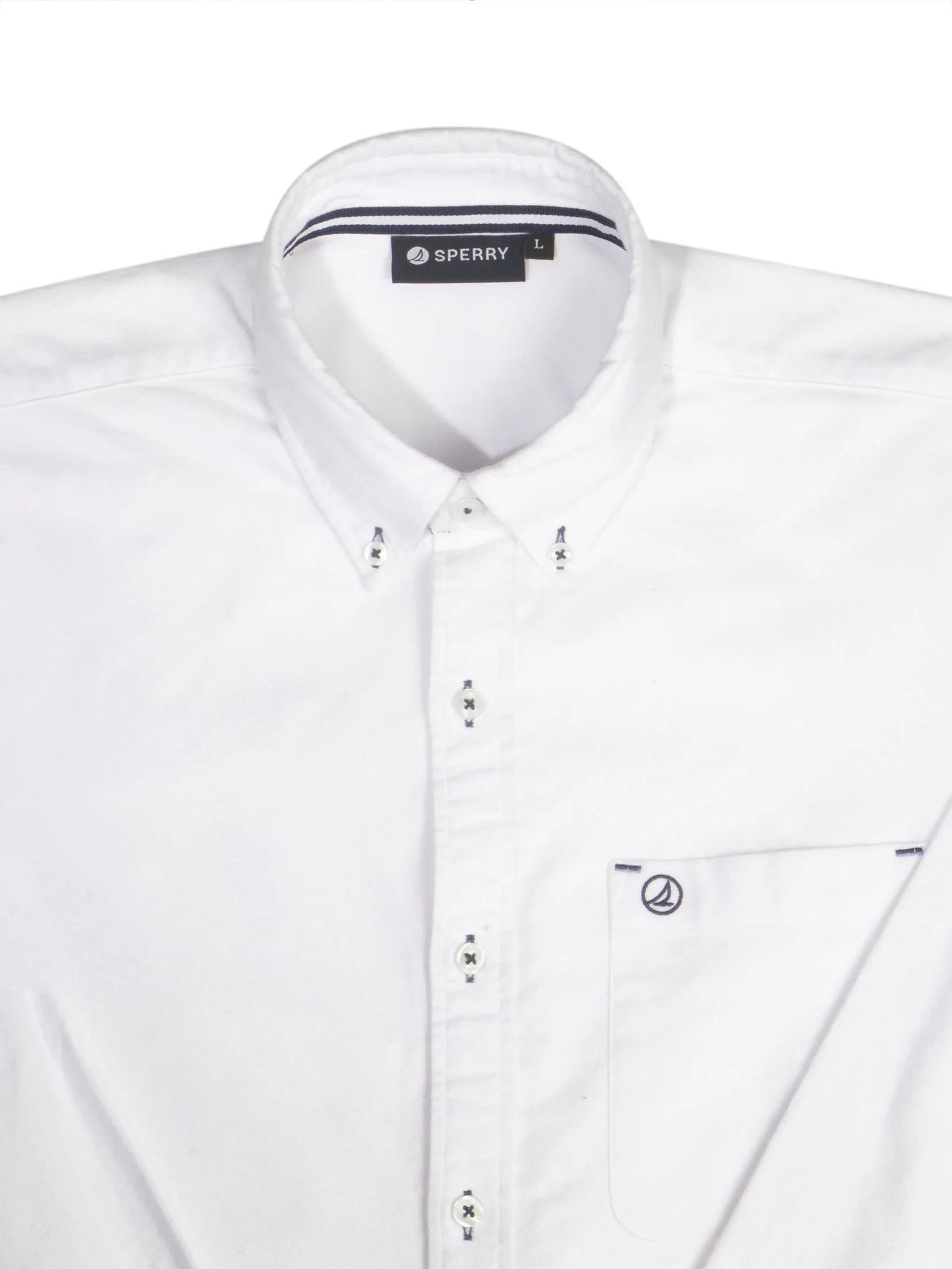 SPERRY MEN WHITE ESSENTIAL OXFORD SHIRT LS