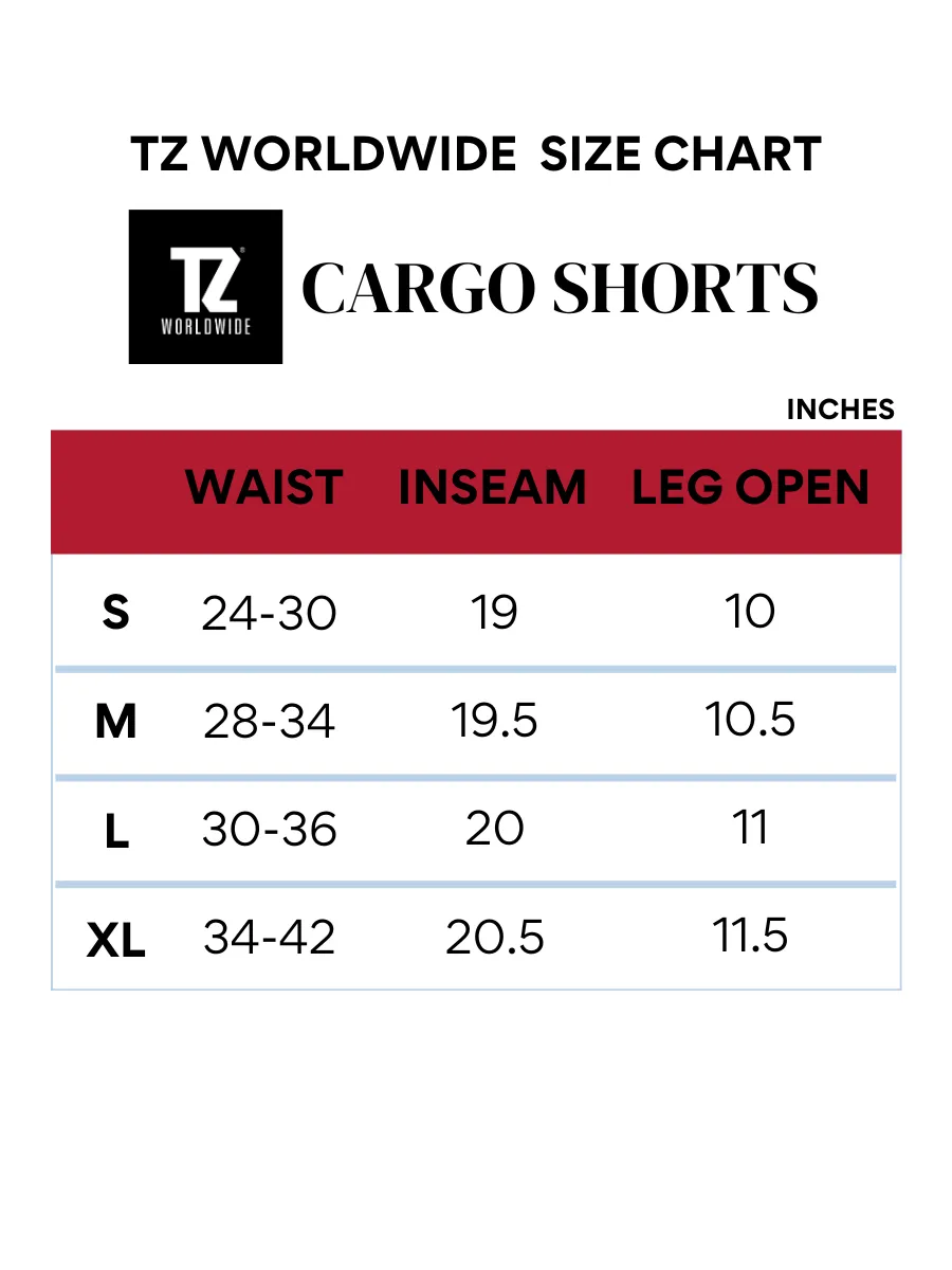 TZ WORLDWIDE MEN CARGO SHORTS TZ CARGO BLACK