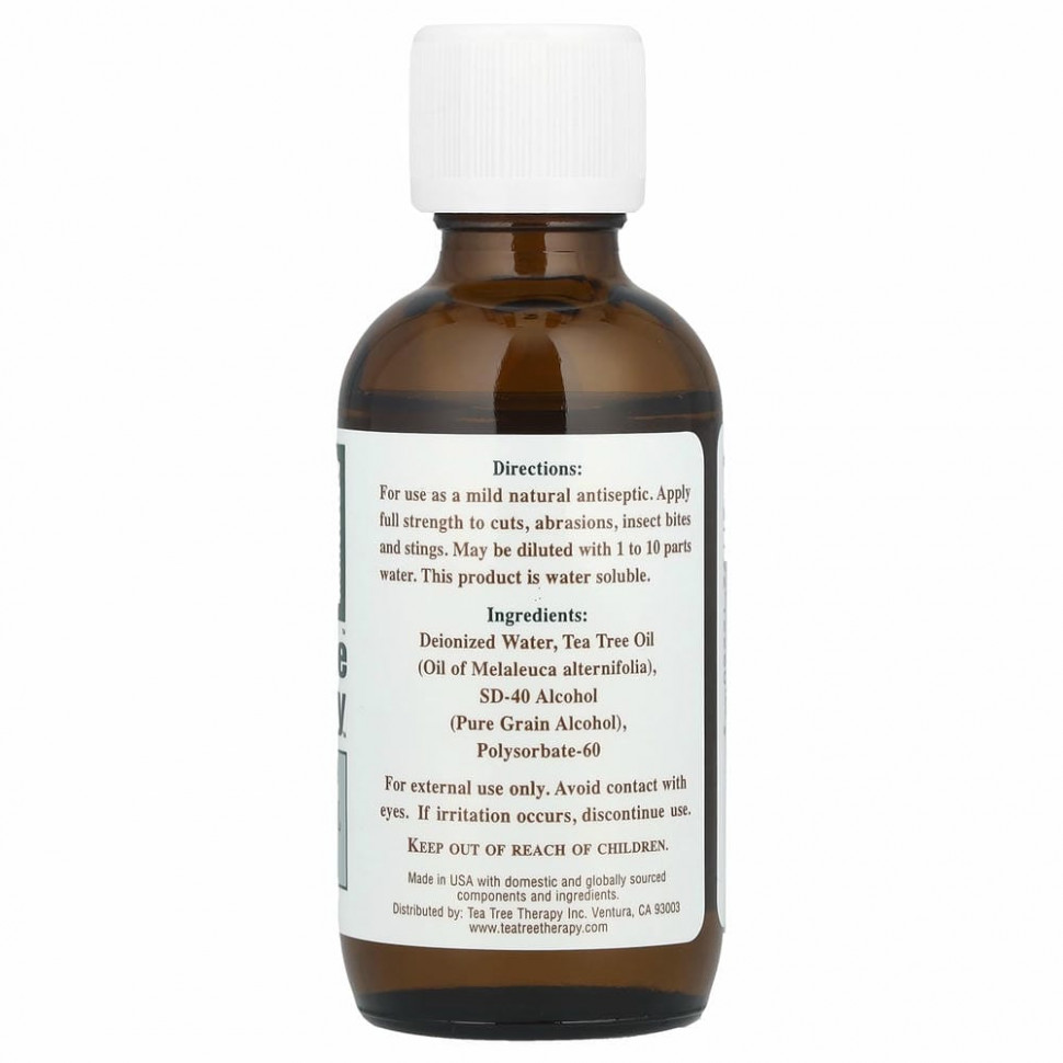 Tea Tree Therapy, Масло чайного дерева, 2 жидких унции (60 мл)