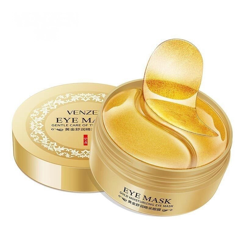 Патчи гидрогелевые для кожи вокруг глаз с Биозолотом Venzen Gold Moisturizing Eye Mask, 60 шт. Таиланд