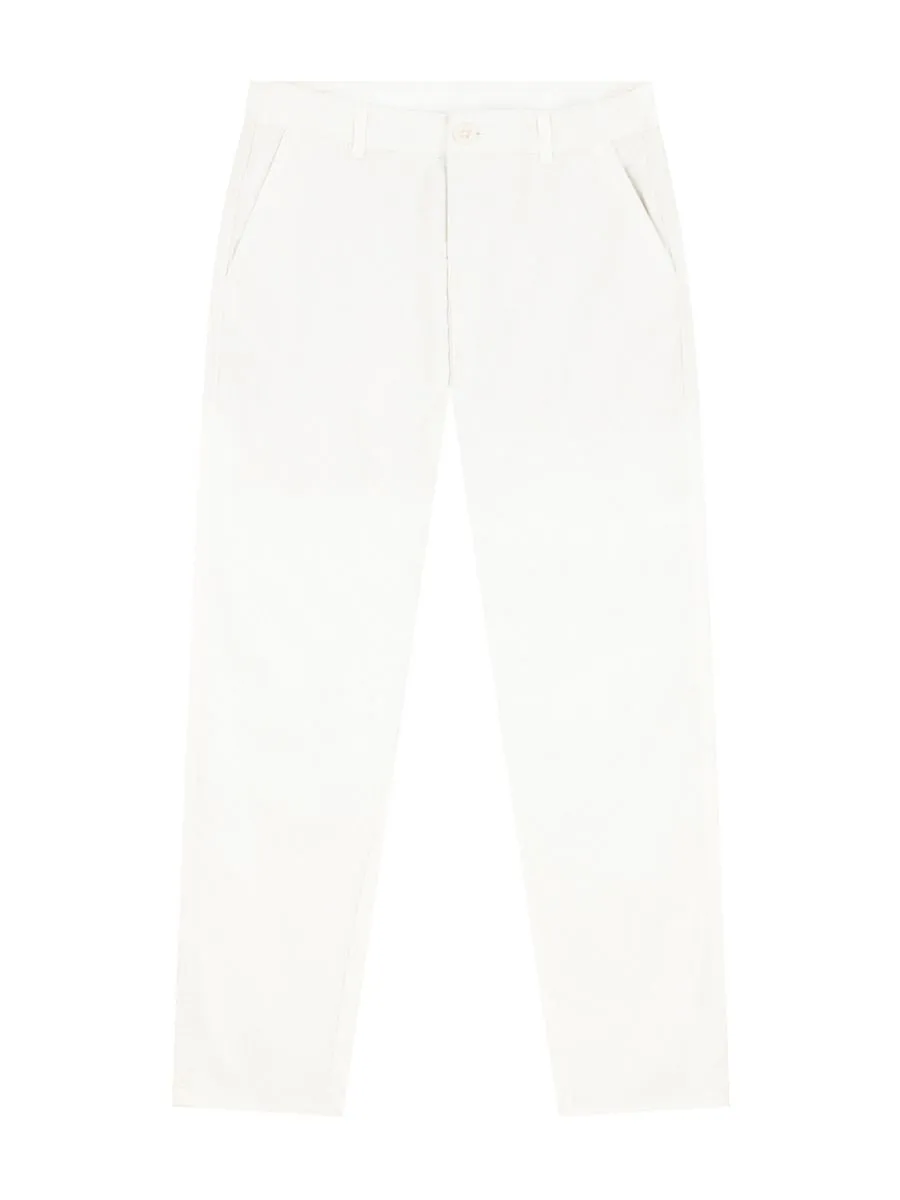 GIORDANO Women's Twill Regular Audrey Pants (180 Elastic Waistband) Wool White