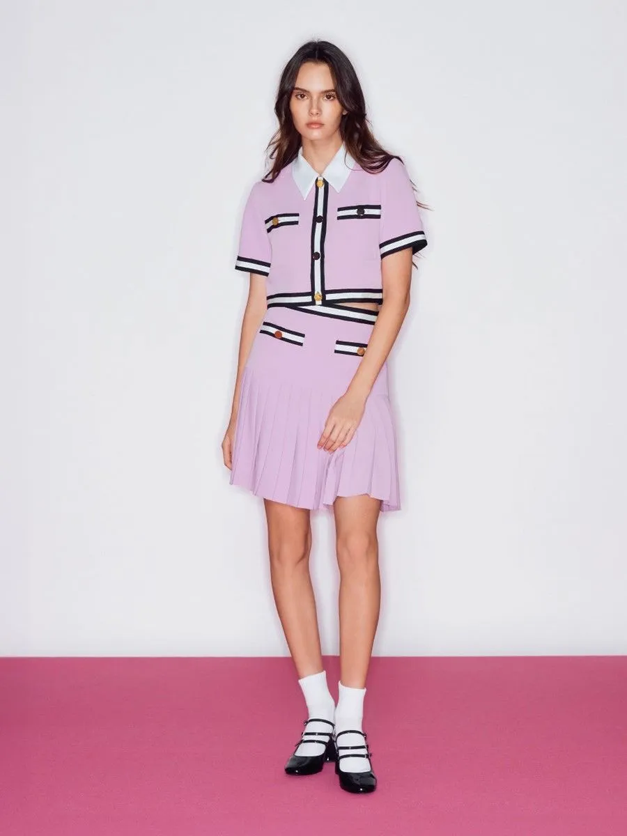 ASV (RS24) Aliza Pleated Women Mini Skirt Pink