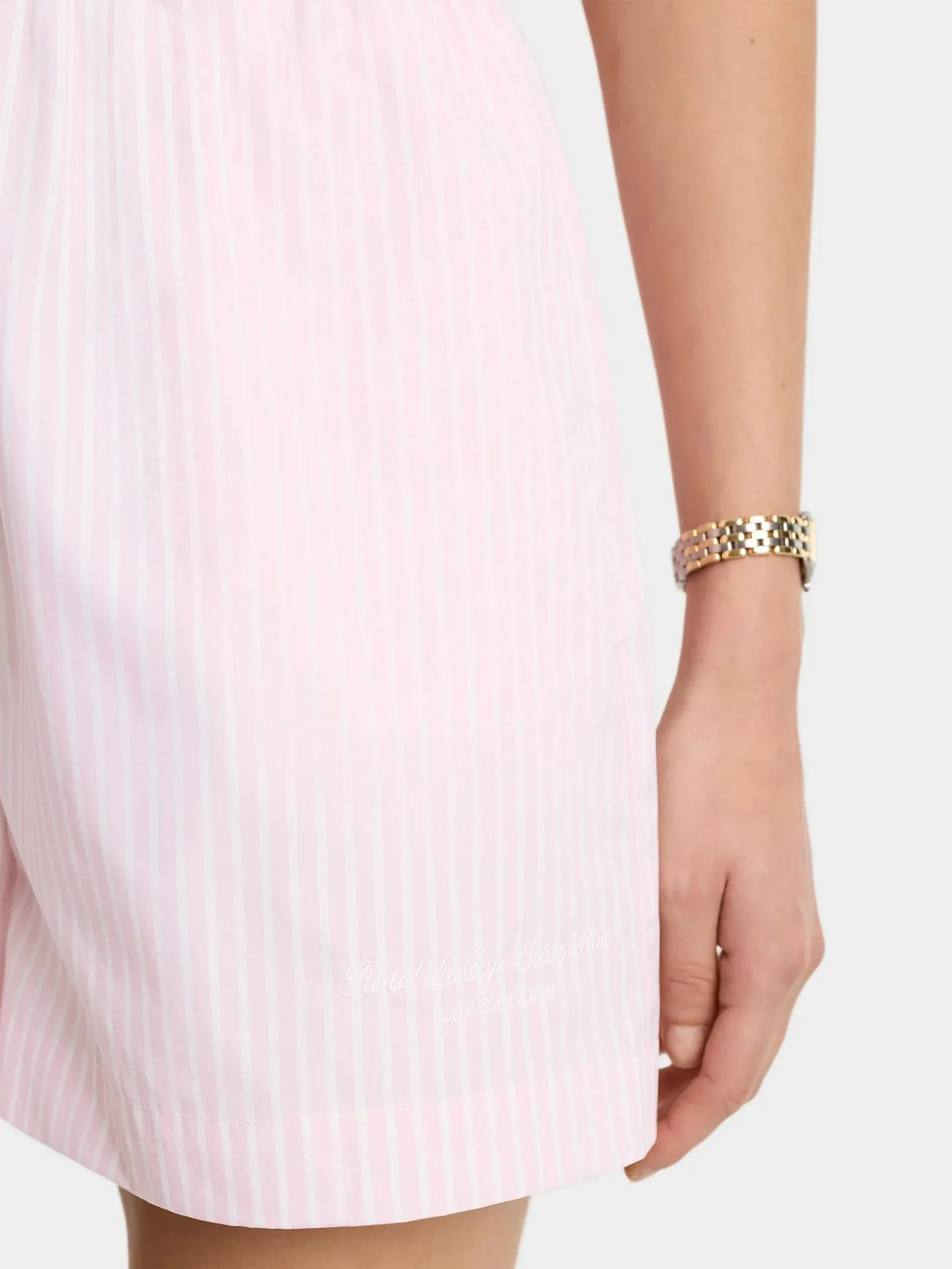 SPORTY & RICH Women Shorts Eden Script Poplin