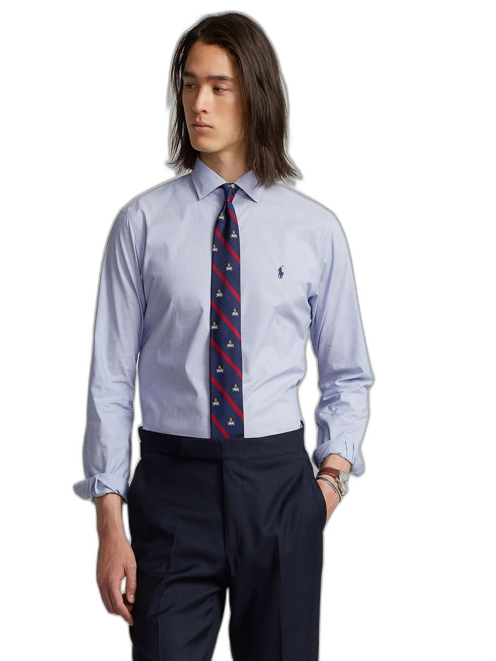 POLO RALPH LAUREN Men Shirt Dress-Custom Fit Poplin Shirt MNPODSH37620464-Blue