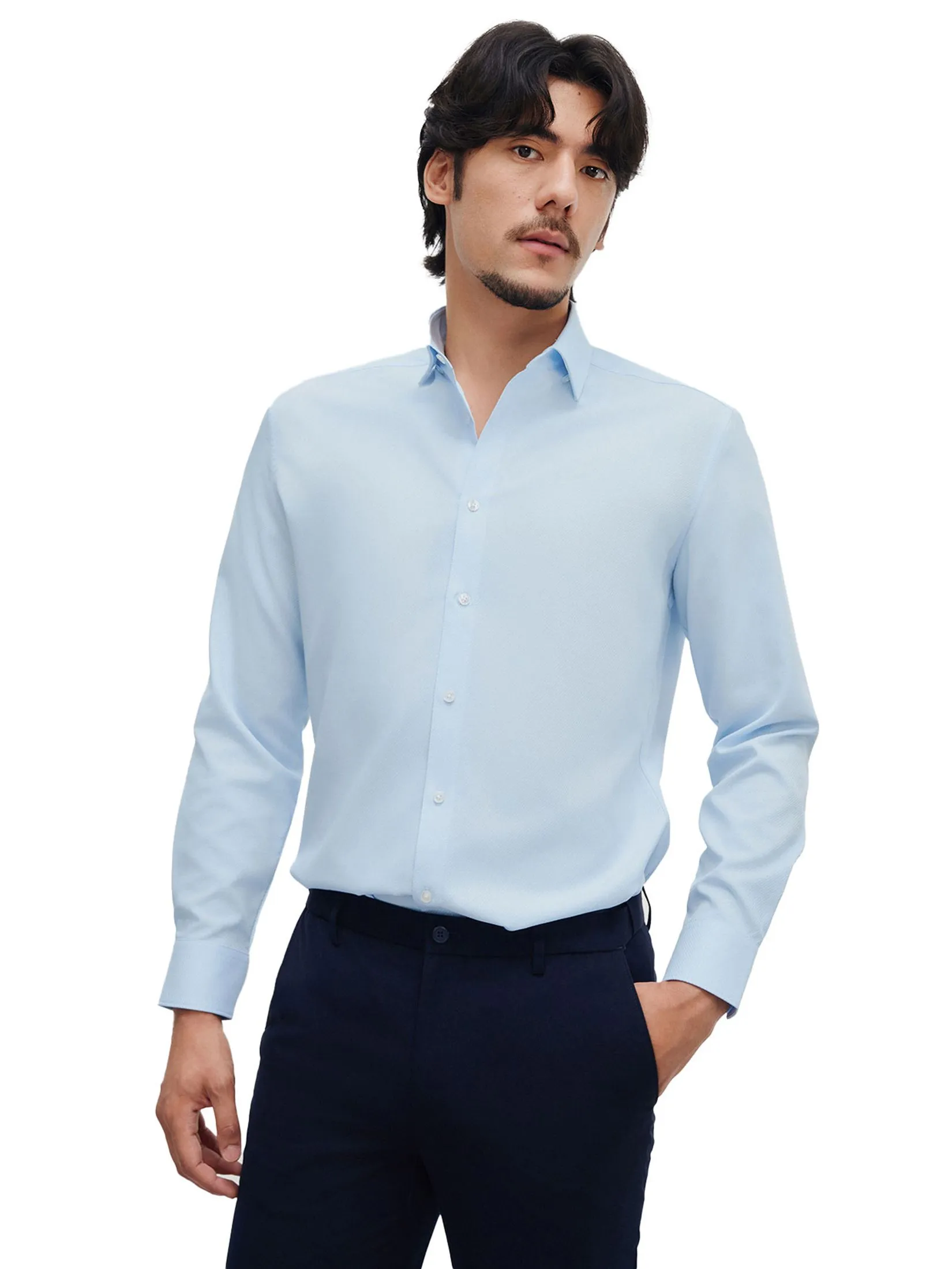 G2000 Men Clothing Non -Iron Quick Dry Twill Shirt  Smart Fit - Blue