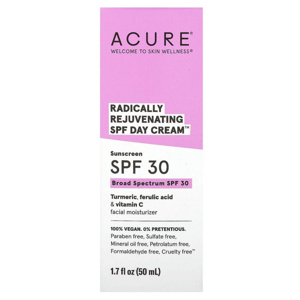 Acure, Radically Rejuvenating, дневной крем, SPF 30, 50 мл (1,7 жидк. унции)
