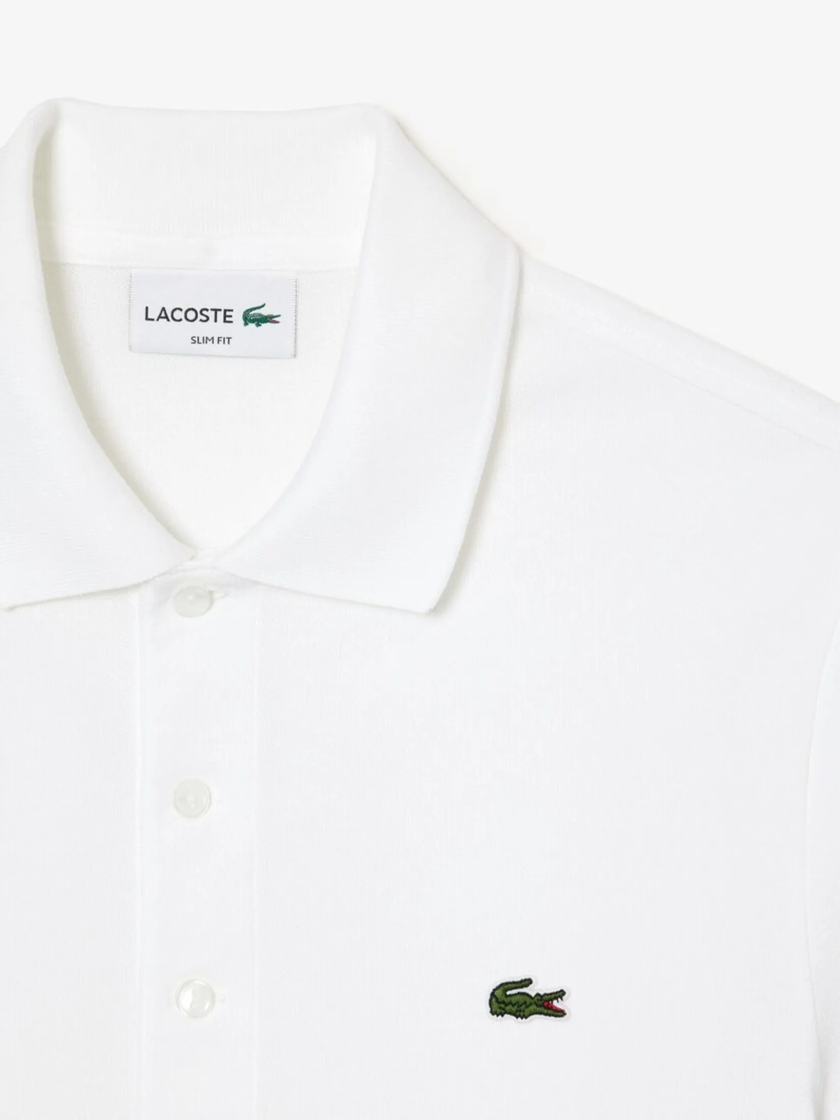 LACOSTE Slim Fit Stretch Piqu  Polo Shirt White