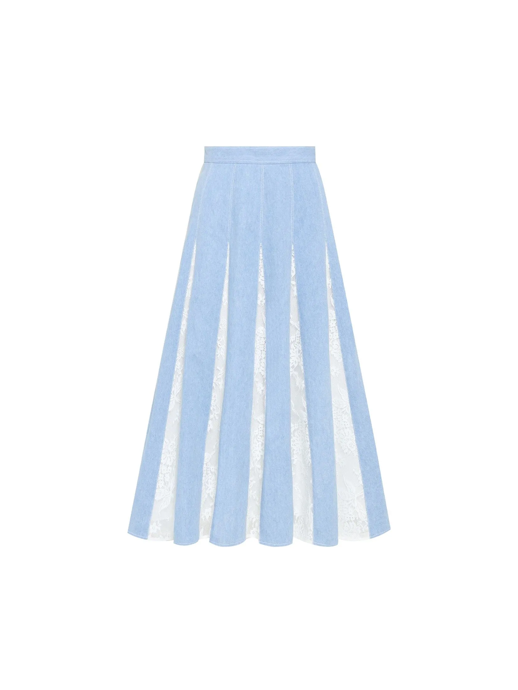 ASAVA (SS25)Hayden Denim Lace Women Skirt Light Blue