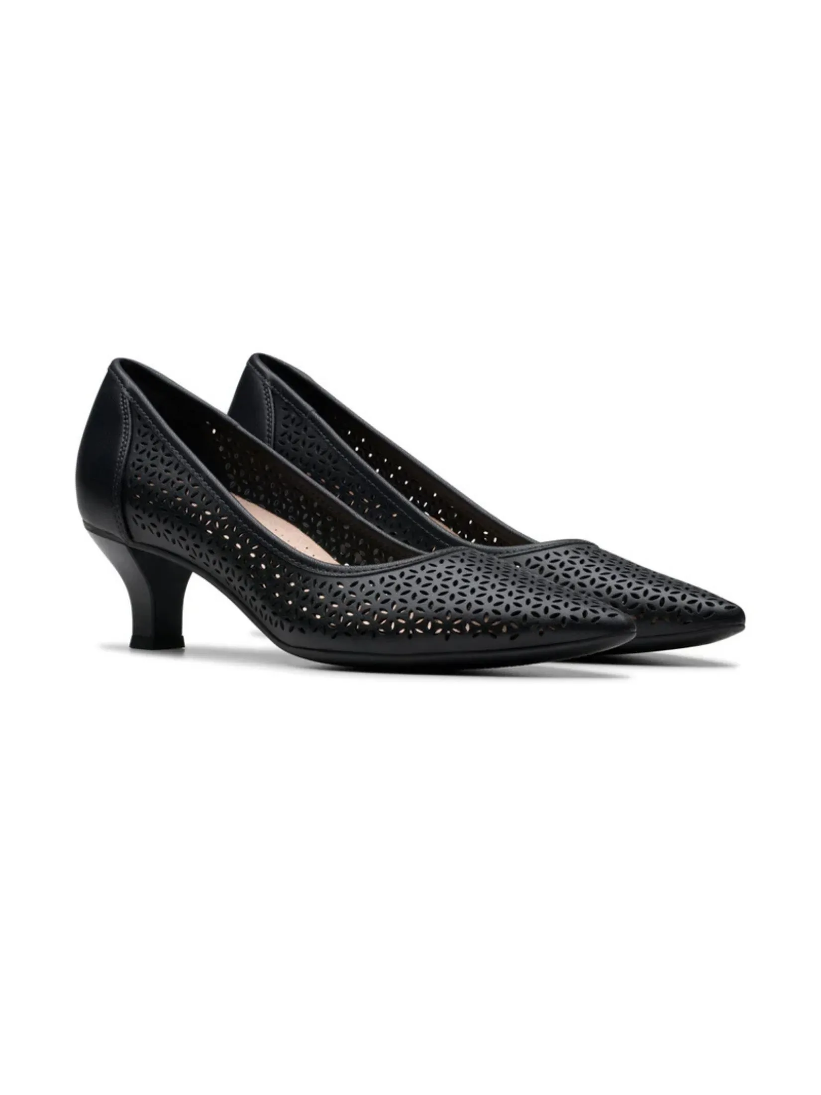 CLARKS KEPLEY SKY Black Leather Women's High Heels