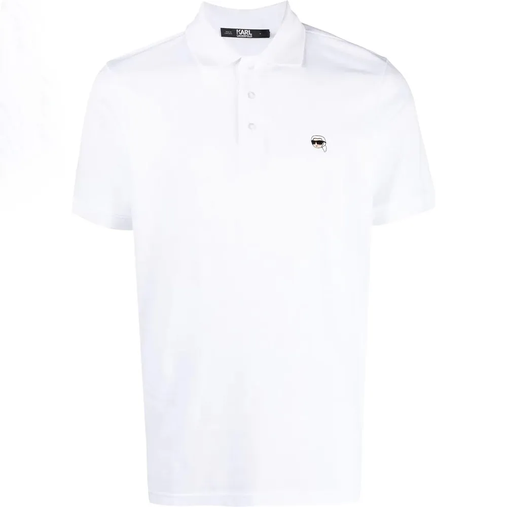 KARL LAGERFELD IKONIK 2.0 PATCH POLO WHITE Size - L