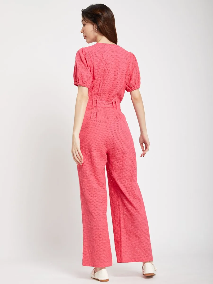 LOLITA Women Jumpsuit V Neck with Belt