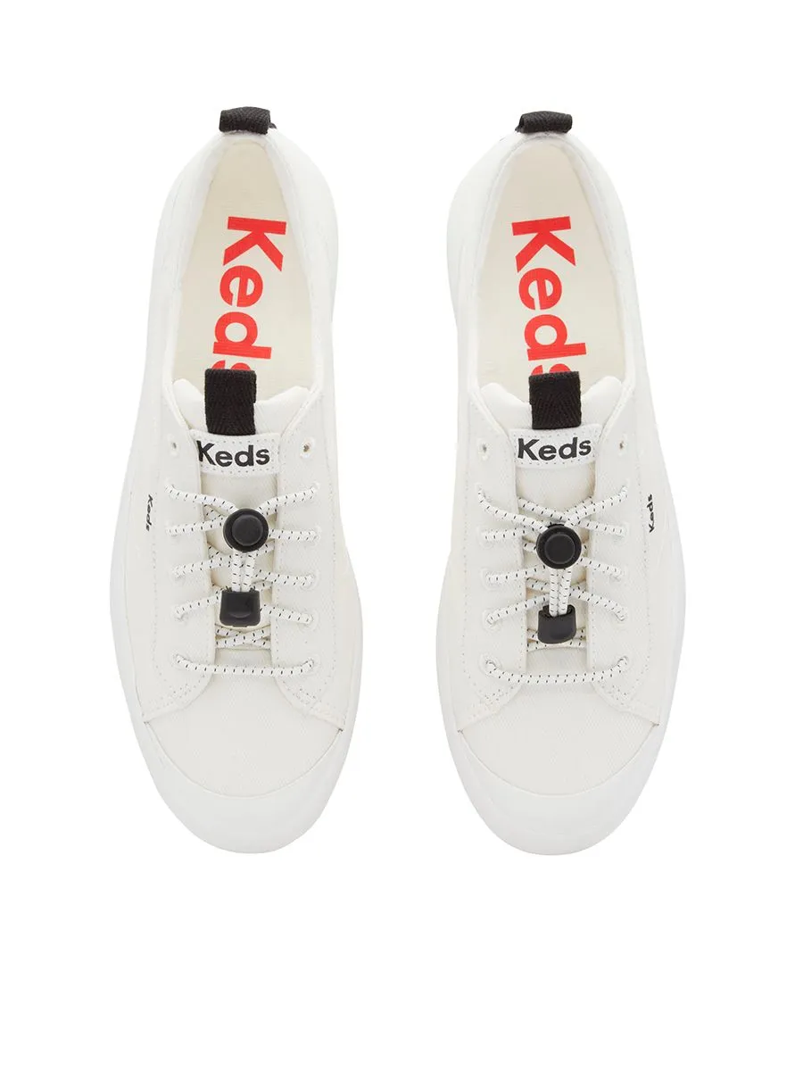 KEDS Women Kickback Toe Cap Toggle White