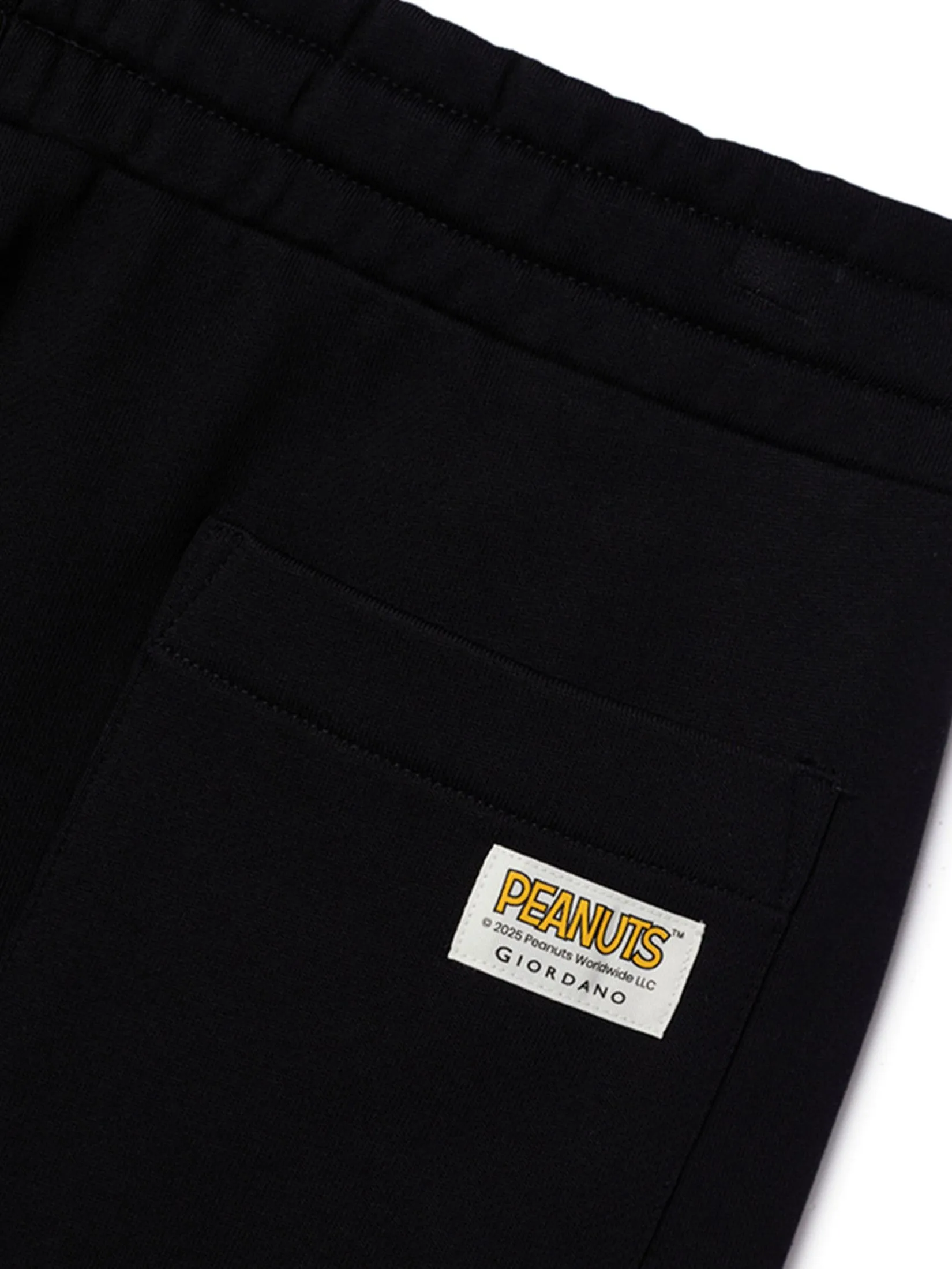 GIORDANO Men's Oversized Knit Joggers (Snoopy) Black